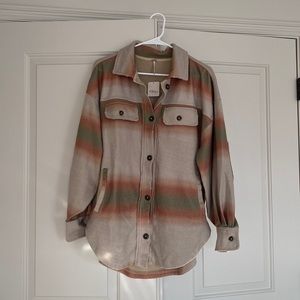 Free People Ruby Shirt Jacket in Marzipan